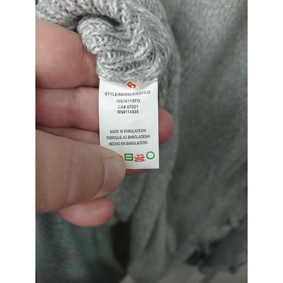 RD Style Woman's 2X Sweater Grey Heathered Tunic Side Laceup Round Hem - Picture 9 of 10